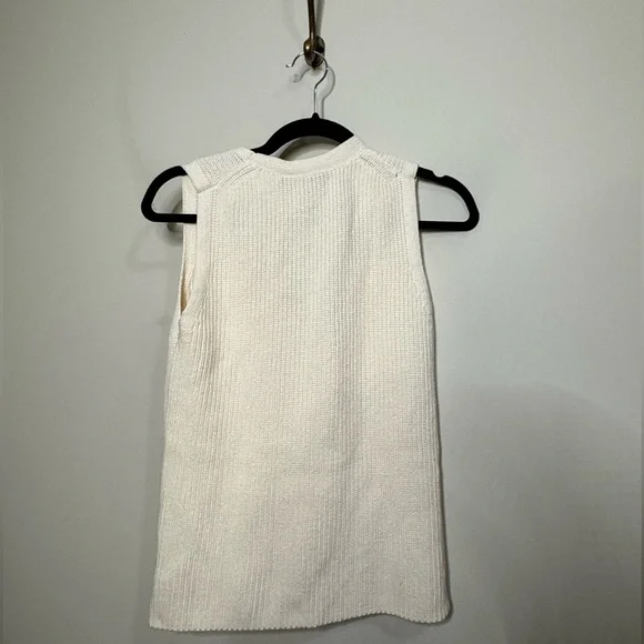 Reformation Faye Cotton Sweater Vest in Gossamer - Picture 7 of 7